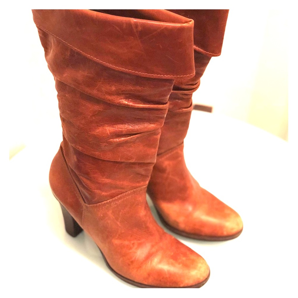 Dark Caramel Leather Boots